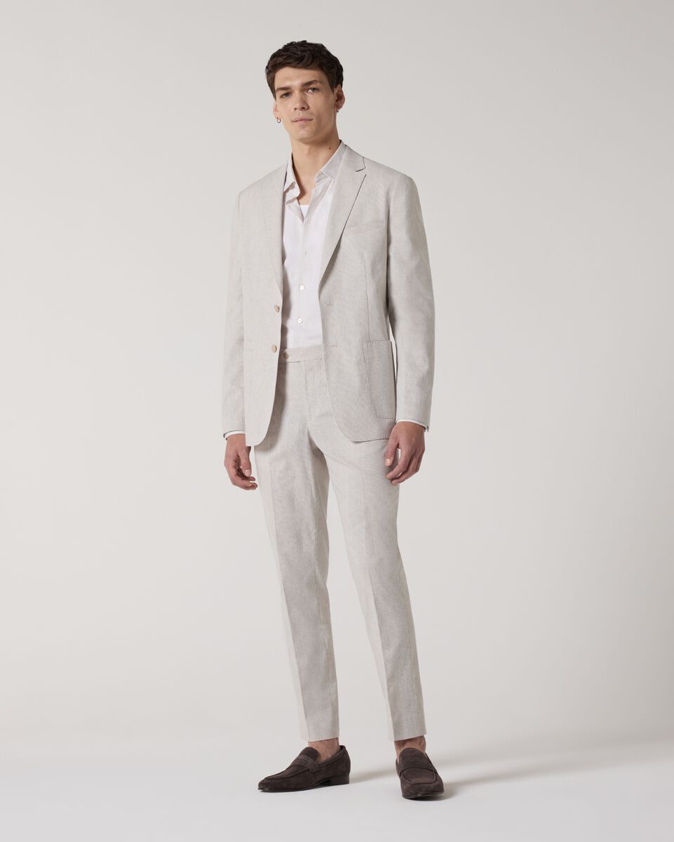 Soft Tailored Striped Jacket, Natural, hi-res